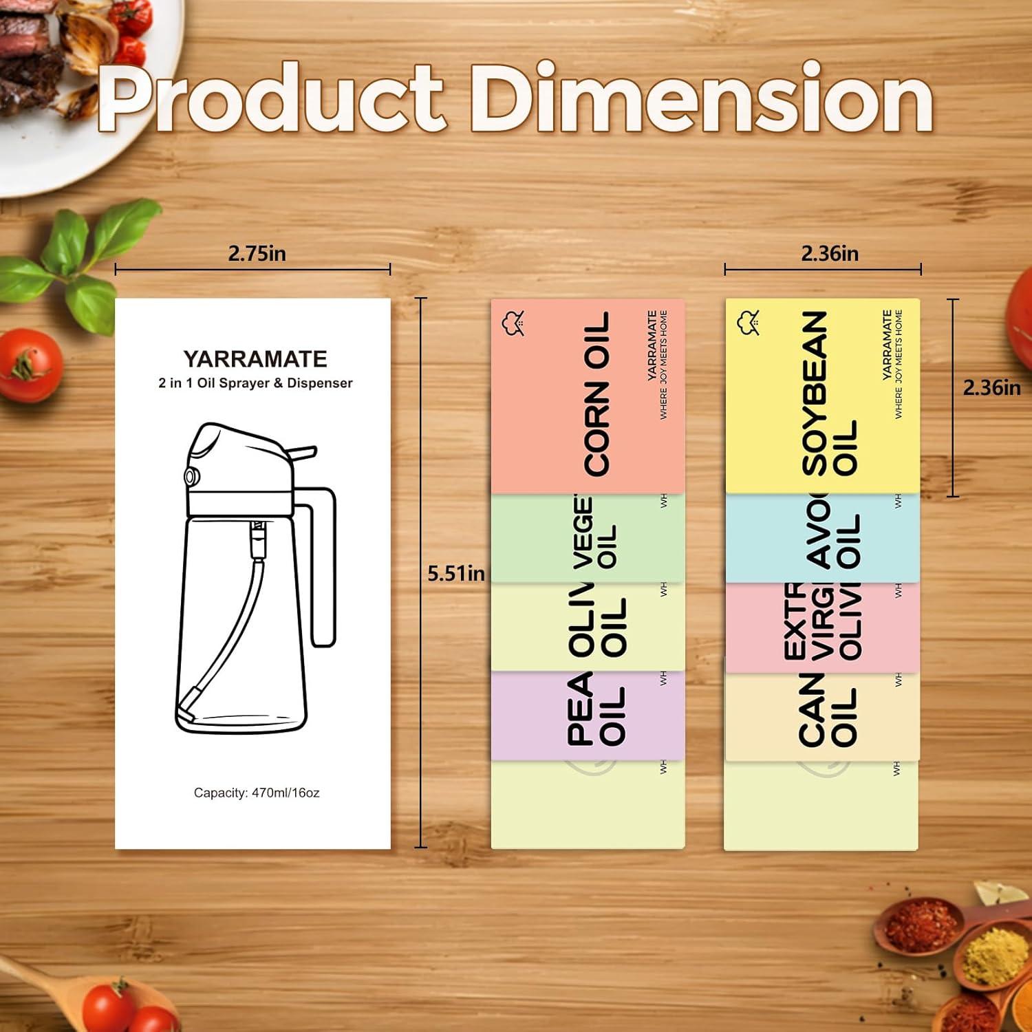 imageYARRAMATE 20 Color Labels for Oil Sprayer Bottles Stickers for OilSauce and More10 Color