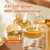 imageYARRAMATE 16oz470ml Easy Refillable Oil Sprayer for Cooking 2 in 1 Oil Dispenser for Kitchen and Oil Sprayer Bottle FoodGrade Glass Oil Mister with Simple Open Design Air FryerBBQ OrangeOrange
