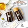 imageYARRAMATE 16oz470ml Light Blocking Oil Sprayer for Cooking with Stickers FoodGrade 2 in 1 Olive Oil Dispenser Bottle for Kitchen Premium Dark Amber Glass Oil Bottle for Air Fryer BBQWhite02White