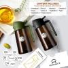 imageYARRAMATE 16oz470ml Light Blocking Oil Sprayer for Cooking with Stickers FoodGrade 2 in 1 Olive Oil Dispenser Bottle for Kitchen Premium Dark Amber Glass Oil Bottle for Air Fryer BBQWhite152Pcs BlackOliveGreen