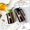 imageYARRAMATE 16oz470ml Light Blocking Oil Sprayer for Cooking with Stickers FoodGrade 2 in 1 Olive Oil Dispenser Bottle for Kitchen Premium Dark Amber Glass Oil Bottle for Air Fryer BBQWhite01Black