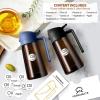 imageYARRAMATE 16oz470ml Light Blocking Oil Sprayer for Cooking with Stickers FoodGrade 2 in 1 Olive Oil Dispenser Bottle for Kitchen Premium Dark Amber Glass Oil Bottle for Air Fryer BBQWhite09Navy