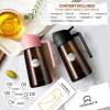 imageYARRAMATE 16oz470ml Light Blocking Oil Sprayer for Cooking with Stickers FoodGrade 2 in 1 Olive Oil Dispenser Bottle for Kitchen Premium Dark Amber Glass Oil Bottle for Air Fryer BBQWhite132Pcs BlackPink