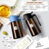 imageYARRAMATE 16oz470ml Light Blocking Oil Sprayer for Cooking with Stickers FoodGrade 2 in 1 Olive Oil Dispenser Bottle for Kitchen Premium Dark Amber Glass Oil Bottle for Air Fryer BBQWhite05SkyBlue