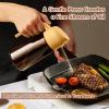 imageYARRAMATE 16oz470ml Light Blocking Oil Sprayer for Cooking with Stickers FoodGrade 2 in 1 Olive Oil Dispenser Bottle for Kitchen Premium Dark Amber Glass Oil Bottle for Air Fryer BBQWhite04Orange