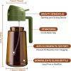 imageYARRAMATE 16oz470ml Light Blocking Oil Sprayer for Cooking with Stickers FoodGrade 2 in 1 Olive Oil Dispenser Bottle for Kitchen Premium Dark Amber Glass Oil Bottle for Air Fryer BBQWhite152Pcs BlackOliveGreen