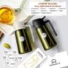 imageYARRAMATE 16oz470ml LightBlocking Dark Oil Sprayer for Cooking 2 in 1 Olive Oil Dispenser Bottle for Kitchen Premium Dark Green Glass Oil Bottle FoodGrade Oil Mister for Air Fryer BBQ White122Pcs BlackWhite
