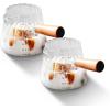 imageYARRAMATE 2 Pack Espresso Cups with Wood Handle Clear Glass Espresso Accessories Double Spout Glass Measuring Cup with Dual Scale Espresso Shot with VShaped Spout 34 OZ  100 ML6 oz180 ML