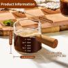 imageYARRAMATE 2 Pack Espresso Cups with Wood Handle Clear Glass Espresso Accessories Double Spout Glass Measuring Cup with Dual Scale Espresso Shot with VShaped Spout 34 OZ  100 ML34 oz Double Spout