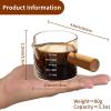 imageYARRAMATE 2 Pack Espresso Cups with Wood Handle Clear Glass Espresso Accessories Double Spout Glass Measuring Cup with Dual Scale Espresso Shot with VShaped Spout 34 OZ  100 ML34 oz100 ML
