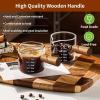 imageYARRAMATE 2 Pack Espresso Cups with Wood Handle Clear Glass Espresso Accessories Double Spout Glass Measuring Cup with Dual Scale Espresso Shot with VShaped Spout 34 OZ  100 ML34 oz Double Spout