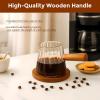 imageYARRAMATE 2 Pack Espresso Cups with Wood Handle Clear Glass Espresso Accessories Double Spout Glass Measuring Cup with Dual Scale Espresso Shot with VShaped Spout 34 OZ  100 ML6 oz180 ML