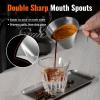 imageYARRAMATE 2 Pcs Espresso Cups with Handle Stainless Steel Espresso Accessories Double Spout Metal Measuring Cup with Dual Scale Espresso Shot cup with VShaped Mouth 34OZ100MLSliverSliver 2pcs