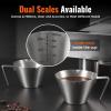 imageYARRAMATE 2 Pcs Espresso Cups with Handle Stainless Steel Espresso Accessories Double Spout Metal Measuring Cup with Dual Scale Espresso Shot cup with VShaped Mouth 34OZ100MLSliverSliver 1pcs