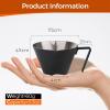 imageYARRAMATE 2 Pcs Espresso Cups with Handle Stainless Steel Espresso Accessories Double Spout Metal Measuring Cup with Dual Scale Espresso Shot cup with VShaped Mouth 34OZ100MLSliverBlack 1pcs