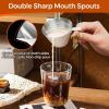 imageYARRAMATE 2 Pcs Espresso Cups with Handle Stainless Steel Espresso Accessories Double Spout Metal Measuring Cup with Dual Scale Espresso Shot cup with VShaped Mouth 34OZ100MLSliverWhite 1pcs