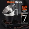 imageYARRAMATE 2 Pcs Espresso Cups with Handle Stainless Steel Espresso Accessories Double Spout Metal Measuring Cup with Dual Scale Espresso Shot cup with VShaped Mouth 34OZ100MLSliverSliver 1pcs