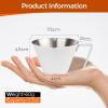imageYARRAMATE 2 Pcs Espresso Cups with Handle Stainless Steel Espresso Accessories Double Spout Metal Measuring Cup with Dual Scale Espresso Shot cup with VShaped Mouth 34OZ100MLSliverWhite 1pcs