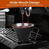 imageYARRAMATE 2 Pcs Espresso Cups with Handle Stainless Steel Espresso Accessories Double Spout Metal Measuring Cup with Dual Scale Espresso Shot cup with VShaped Mouth 34OZ100MLSliverBlack 2pcs