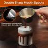 imageYARRAMATE 2 Pcs Espresso Cups with Handle Stainless Steel Espresso Accessories Double Spout Metal Measuring Cup with Dual Scale Espresso Shot cup with VShaped Mouth 34OZ100MLSliverBlack 2pcs