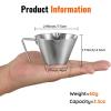 imageYARRAMATE 2 Pcs Espresso Cups with Handle Stainless Steel Espresso Accessories Double Spout Metal Measuring Cup with Dual Scale Espresso Shot cup with VShaped Mouth 34OZ100MLSliverSliver 1pcs