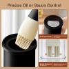 imageYARRAMATE 300ml 10oz Oil Dispenser with Brush  Glass Oil Bottle for Kitchen with Silicone Heat Resistant Basting Brush  Cooking Brush for Vinegar Sauce BBQ Grill Frying Orange072Pcs BlackGreen