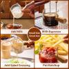 imageYARRAMATE Espresso Shots Cup with Wood Handle Clear Glass Espresso Measuring Cup with Dual Scale Shot Glass with Single Spout 34 OZ 100 ML
