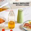 imageYARRAMATE Large Capacity Aesthetic Olive Oil Dispenser for Kitchen 500ml 17oz Cooking Glass Vinegar Drizzler Leak Proof Oil Bottle NonDrip Soy Sauce Dispenser Oil Pourer ampamp LabelsGreen03Green