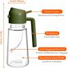 imageYARRAMATE Olive Oil Dispenser 2 in 1 Oil Sprayer for Cooking 16oz470ml Glass Oil Spray Bottle with Pourer Foodgrade Oil Dispenser and Oil Sprayer for Kitchen Salad Frying BBQ Black ampamp Green172Pcs BlackOliveGreen