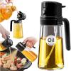 imageYARRAMATE 16oz470ml Easy Refillable Oil Sprayer for Cooking 2 in 1 Oil Dispenser for Kitchen and Oil Sprayer Bottle FoodGrade Glass Oil Mister with Simple Open Design Air FryerBBQ OrangeBlack