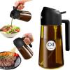 imageYARRAMATE 16oz470ml Light Blocking Oil Sprayer for Cooking with Stickers FoodGrade 2 in 1 Olive Oil Dispenser Bottle for Kitchen Premium Dark Amber Glass Oil Bottle for Air Fryer BBQWhite01Black