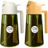 imageYARRAMATE 16oz470ml LightBlocking Dark Oil Sprayer for Cooking 2 in 1 Olive Oil Dispenser Bottle for Kitchen Premium Dark Green Glass Oil Bottle FoodGrade Oil Mister for Air Fryer BBQ White182Pcs OrangeWhite