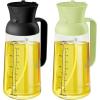 imageYARRAMATE Large Capacity 2 in 1 Oil Sprayer for Cooking with Measuring 18oz550ml Olive Oil Dispenser for Kitchen Foodgrade Oil Spritzer Bottle for Air Fryer Salad BBQ Black052Pcs BlackGreen