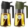 imageYARRAMATE Olive Oil Dispenser 2 in 1 Oil Sprayer for Cooking 16oz470ml Glass Oil Spray Bottle with Pourer Foodgrade Oil Dispenser and Oil Sprayer for Kitchen Salad Frying BBQ Black ampamp Green172Pcs BlackOliveGreen