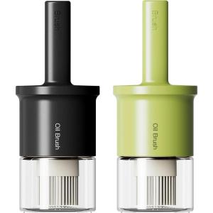 imageYARRAMATE 300ml 10oz Oil Dispenser with Brush  Glass Oil Bottle for Kitchen with Silicone Heat Resistant Basting Brush  Cooking Brush for Vinegar Sauce BBQ Grill Frying Orange072Pcs BlackGreen