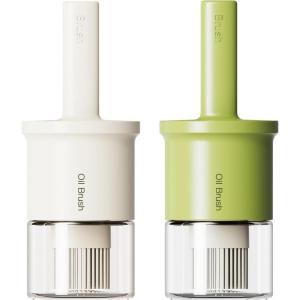 imageYARRAMATE 300ml 10oz Oil Dispenser with Brush  Glass Oil Bottle for Kitchen with Silicone Heat Resistant Basting Brush  Cooking Brush for Vinegar Sauce BBQ Grill Frying Orange062Pcs WhiteGreen