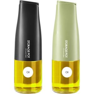 imageYARRAMATE Large Capacity Aesthetic Olive Oil Dispenser for Kitchen 500ml 17oz Cooking Glass Vinegar Drizzler Leak Proof Oil Bottle NonDrip Soy Sauce Dispenser Oil Pourer ampamp LabelsGreen072Pcs BlackGreen