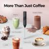 imageYARRAMATE Rechargeable Milk Frother Wand Handheld 3 Speed Adjustable Electric Drink Mixer with 2 Whisks Stainless Steel Stirrer for Coffee Lattes Protein Shakes Matcha EggBattery