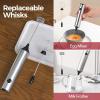imageYARRAMATE Electric Milk Frother Wand Fast Rechargeable Coffee Mixer with 2 Heads 3 Speeds Handheld Drink Stirrer Whisk Foam Maker for Lattes Cappuccino Matcha Hot Chocolate BlackSilver USB No Stand
