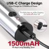 imageYARRAMATE Electric Milk Frother Wand Fast Rechargeable Coffee Mixer with 2 Heads 3 Speeds Handheld Drink Stirrer Whisk Foam Maker for Lattes Cappuccino Matcha Hot Chocolate BlackSilver USB No Stand