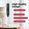 imageYARRAMATE Electric Milk Frother Wand Fast Rechargeable Coffee Mixer with 2 Heads 3 Speeds Handheld Drink Stirrer Whisk Foam Maker for Lattes Cappuccino Matcha Hot Chocolate BlackBattery