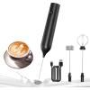 imageYARRAMATE Electric Milk Frother Wand Fast Rechargeable Coffee Mixer with 2 Heads 3 Speeds Handheld Drink Stirrer Whisk Foam Maker for Lattes Cappuccino Matcha Hot Chocolate BlackBlack USB No Stand