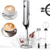 imageYARRAMATE Silver Powerful Milk Frother with Stand ampamp 100ML Glass Measuring Cups