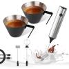 imageYARRAMATE Silver Powerful Milk Frother Wand ampamp 100ml Metal Measuring Cups Black