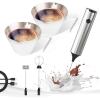 imageYARRAMATE Silver Powerful Milk Frother Wand ampamp 100ml Metal Measuring Cups White