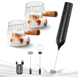 imageYARRAMATE Powerful Milk Frother Wand ampamp 180ml Glass Measuring Cups