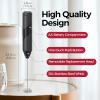 imageYARRAMATE Electric Milk Frother Wand with Stainless Steel Whisk and Stand Fast Rechargeable Coffee Mixer with 3 Speeds Handheld Drink Stirrer Whisk Foam Maker for Lattes Cappuccino Matcha BlackBattery