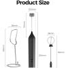 imageYARRAMATE Electric Milk Frother Wand with Stainless Steel Whisk and Stand Fast Rechargeable Coffee Mixer with 3 Speeds Handheld Drink Stirrer Whisk Foam Maker for Lattes Cappuccino Matcha BlackBlack USB With Stand