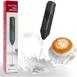 imageYARRAMATE Electric Milk Frother Wand with Stainless Steel Whisk and Stand Fast Rechargeable Coffee Mixer with 3 Speeds Handheld Drink Stirrer Whisk Foam Maker for Lattes Cappuccino Matcha BlackBattery