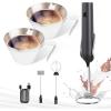 imageYARRAMATE Black Powerful Milk Frother Wand ampamp 100ml Metal Measuring Cups White